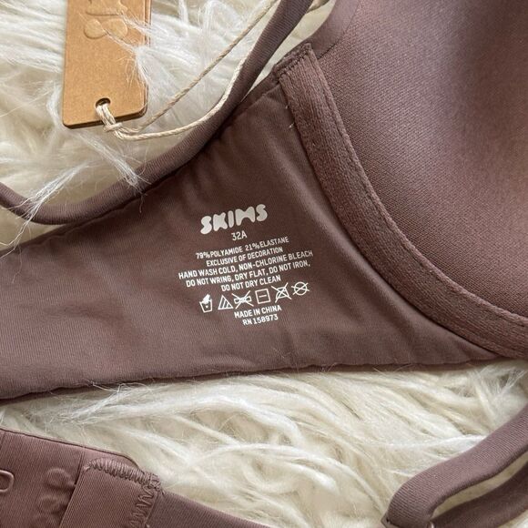 Skims Fits Everybody T-shirt Demi Bra Umber Size 32A - Picture 7 of 7